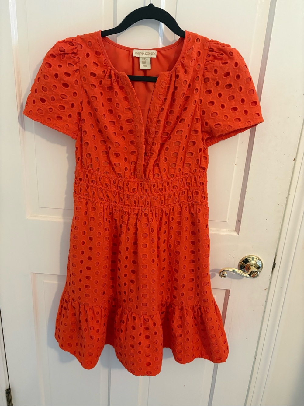 Cynthia Rowley Orange Eyelet Mini Dress